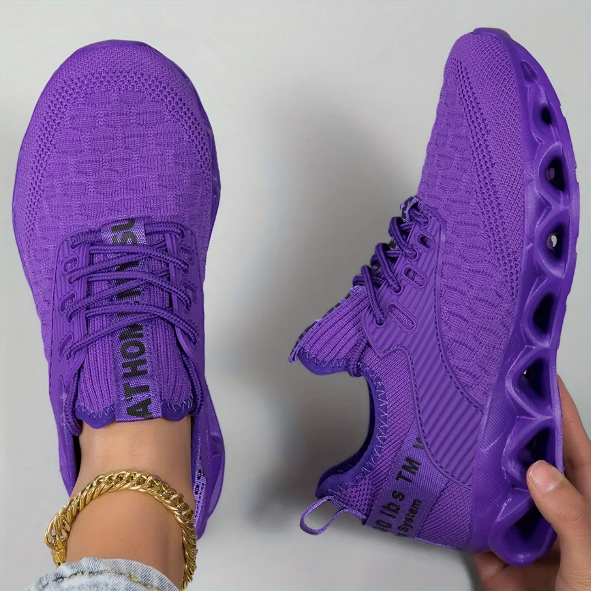 2025 Women's Feminine Style Casual Trainers - Stylish Walking Shoes, Breathable Fabric & Mesh, Cushioned EVA Sole, Stable Support, Vibrant Purple, All-Season Lightweight Comfy Shoes for Daily Wear, Yoga