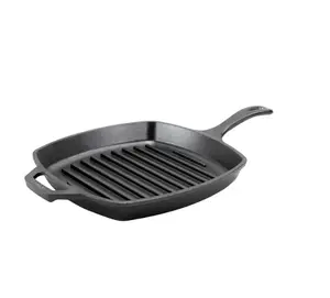Square Oven Safe Iron Griddles & Grill Pan - 10.25" Size, Non-Skid Base, Ideal for Cooking, Versatile for Various Recipes