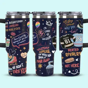 Rozanov & Hollander 40oz Tumbler, Heated Rivalry Stainless Steel Cup, Sports Meme Insulated Travel Mug, Fan Drinkware