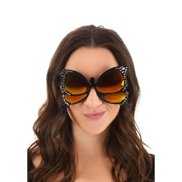 Orange Butterfly Costume Glasses for Adults