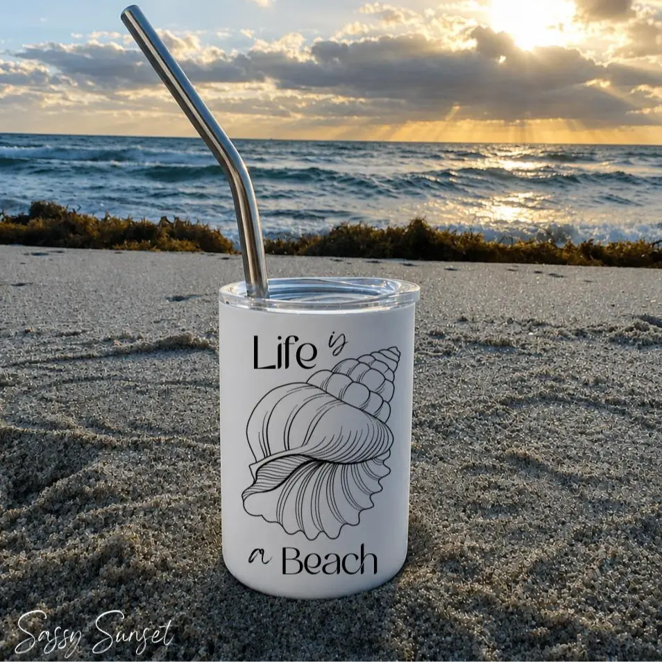 Beach VIBE 3oz  Mini Tumbler - Stainless Steel Vacuum Insulation, Durable Design, Includes Lid - Coffee Drink Shot.