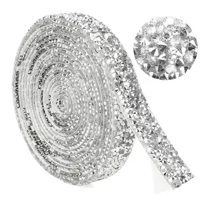 Self-Luminous Crystal Rhinestone Strap (no Glue), DIY Shiny Stickers for Wedding Dresses, Jackets, Hats, DIY Crafts, Realistic Diamond Effect Roll