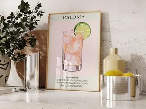 Bar Cart Decor | Cocktail Poster | Signature Drink Sign | Trendy Wall Art | Minimalist Elegant Sophisticated Retro.  no FRAMED Waterproof Gift