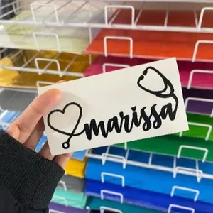 Custom Nurse Decals Stickers - Heart tail Stethoscope - Personalized Gift - Nursing for Tumbler, Laptop, Car, Etc