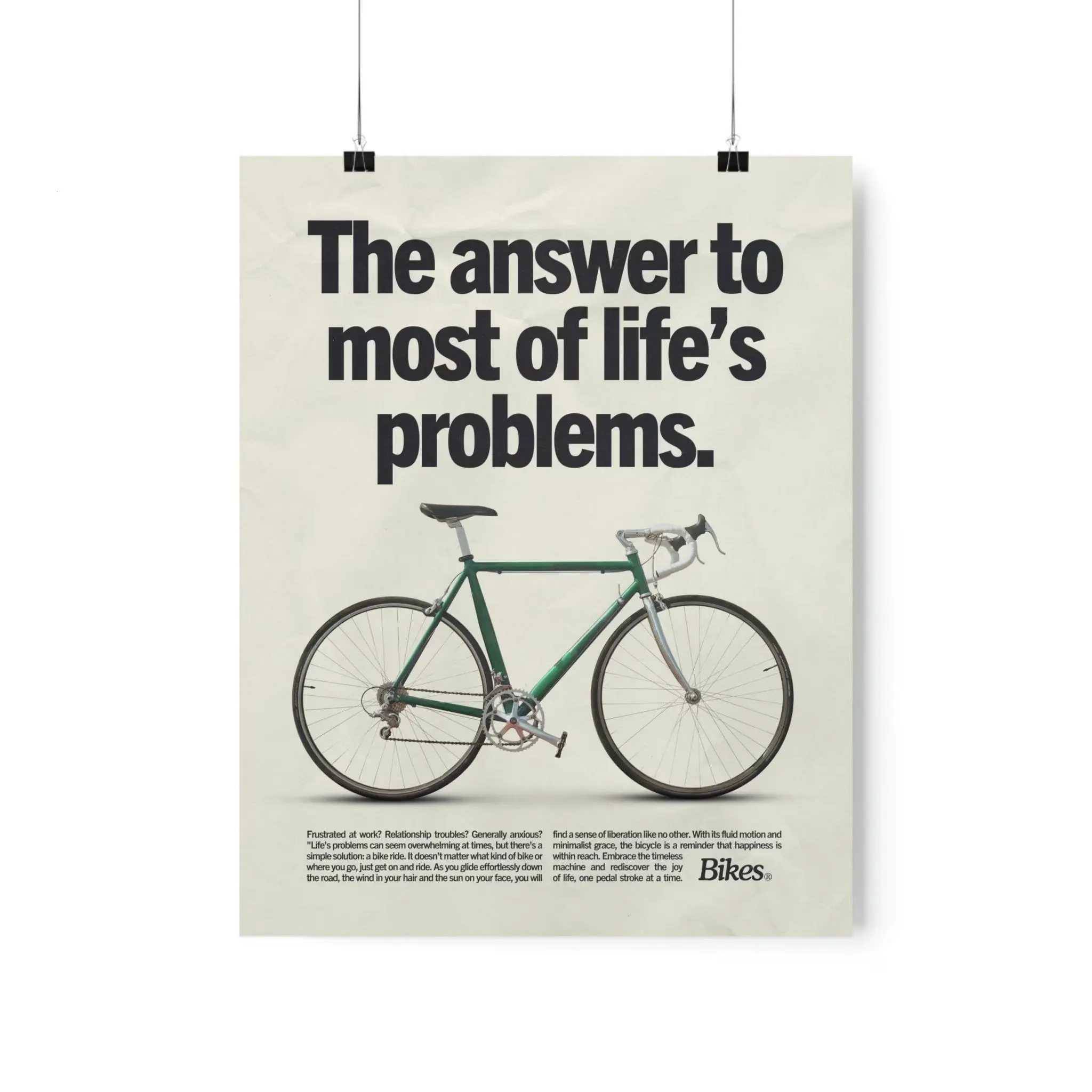 Bikes Vintage Ad Style Original Poster, Cycling Print