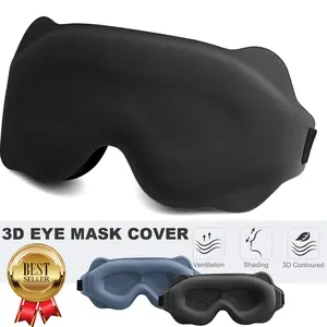 Blackout Light Sleep Eye Mask, 3D Contoured Cup Sleeping Blindfold, Concave Molded Night Sleep Mask, Block Out Light for Travel Nap