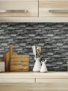 12PCS Dark Vintage Granite 3D Tile Stickers – Self-Adhesive, Waterproof & Removable Home Decor