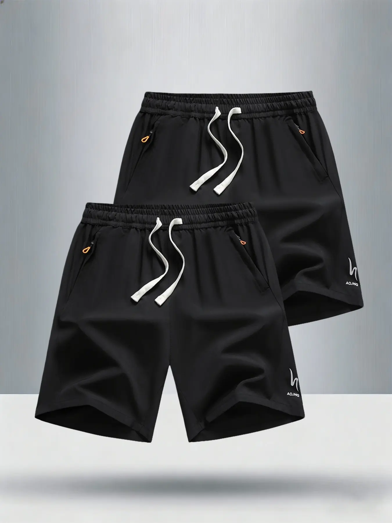 Boys' Teen Drawstring Waist Zip Pocket Shorts, Quick-Dry Sporty Streetwear Casual Bottoms, Loose-Fitting Solid Pattern Pro Style, Youth Streetwear Sports Shorts