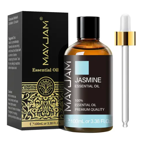 100ml Jasmine Essential Oil, Aromatherapy Oil, Aromatic Oil for Diffusers Humidifiers, Multi-purpose Scented Essential Oil, Fragrance Oils, Home Fragrance for Home Living Room Bedroom, Gift for Men & Women