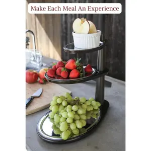 Totem 3-Tier Customizable Serving Tray - Viral Heat Resistant Disassembling Swiveling Stackable Kitchen Essential