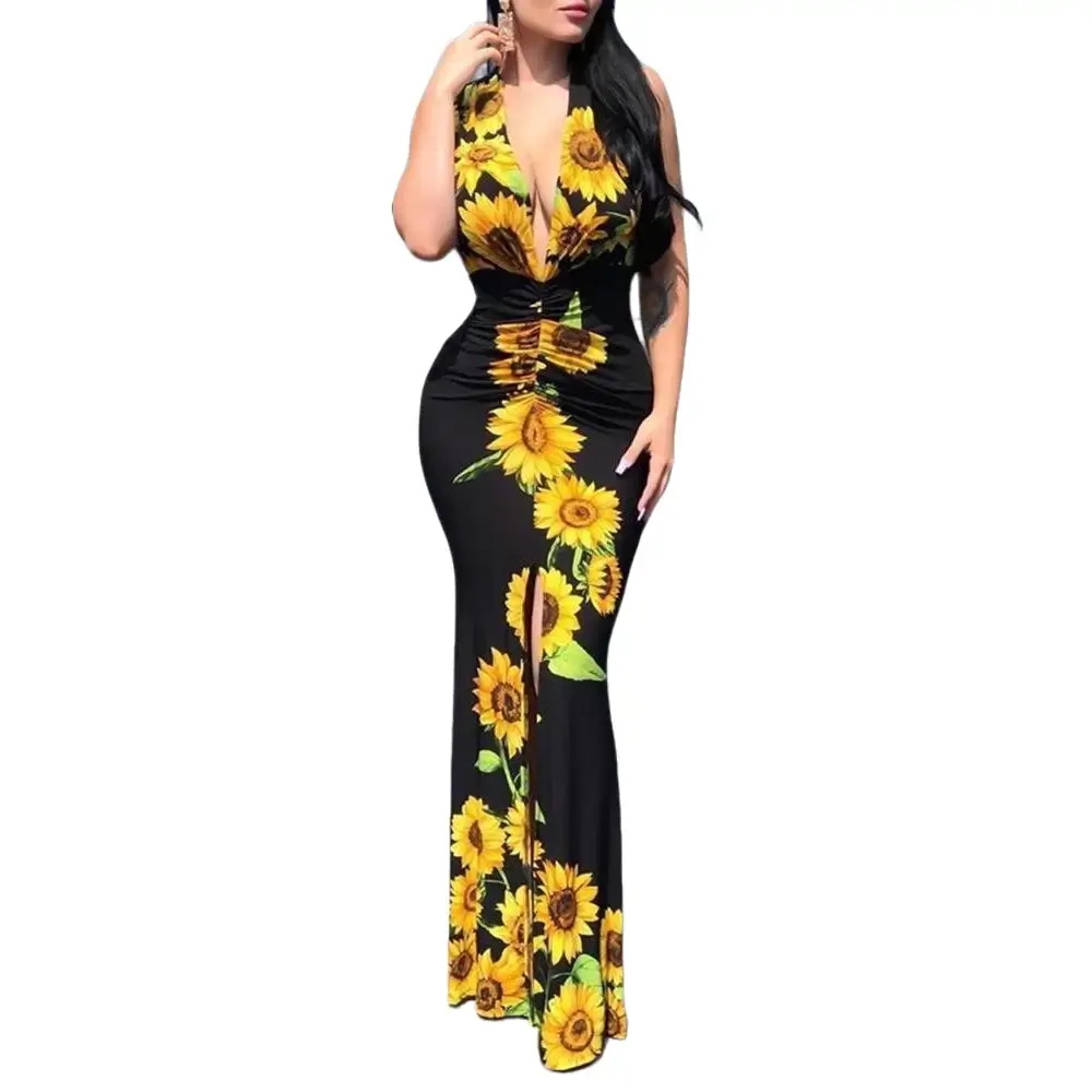 2026 Women's Black Sunflower Print Casual Cotton High Waist Style on Sale  New Summer High-Grade