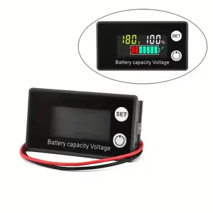 Battery Capacity Indicator LCD Digital Electricity Meter Lead-acid Lithium Voltage Tester for Car Motorcycle Battery Capacity Display Table Battery Checker Digital Automotive Tester Voltage Monitor