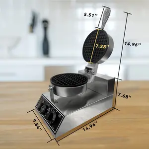 Commercial Waffle Maker, 110V 1200 W Stainless Steel Nonstick Waffle Maker for Home and Restaurant