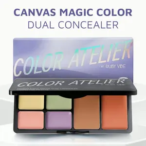 [RUBY VIBE CO] Canvas Magic Color Dual Concealer Palette – 6 Shades for Flawless Coverage