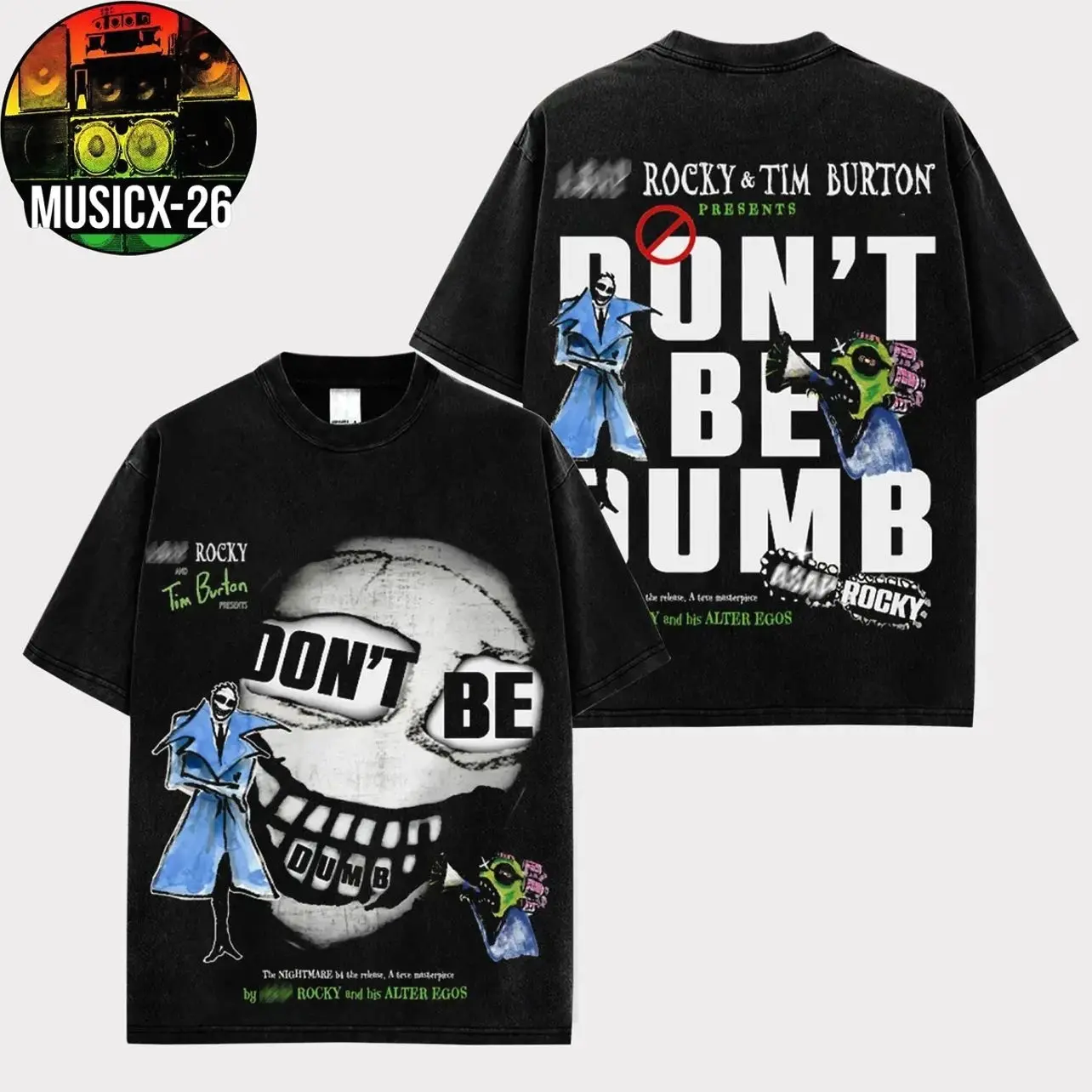 Rocky - Don't Be Dumb Merch For Asap Mob Fans High-quality Cotton T-Shirt, Rakim Mayers Fan Shirt Hip-Hop Shirt, Don't Be Dumb Tour Merch, Gift For Flacko Rap Fan Graphic Tee