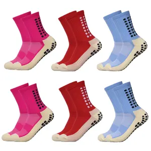 STANDWAY 6 Pairs of Women & Men's Mid-Calf Bright Color Socks Green, Pink & Blue + Silicone Grip Sole Mesh Ventilation Zones Moisture-Wicking & Quick-Dry Athletic Style Game-Ready Performance