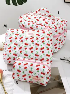 Cherry Pattern Toiletry Bag Set, / Cute Makeup Bag, Portable Cosmetic Bag, Multi-functional Storage Bag, Travel Storage Bag, Travel Cosmetic Bags