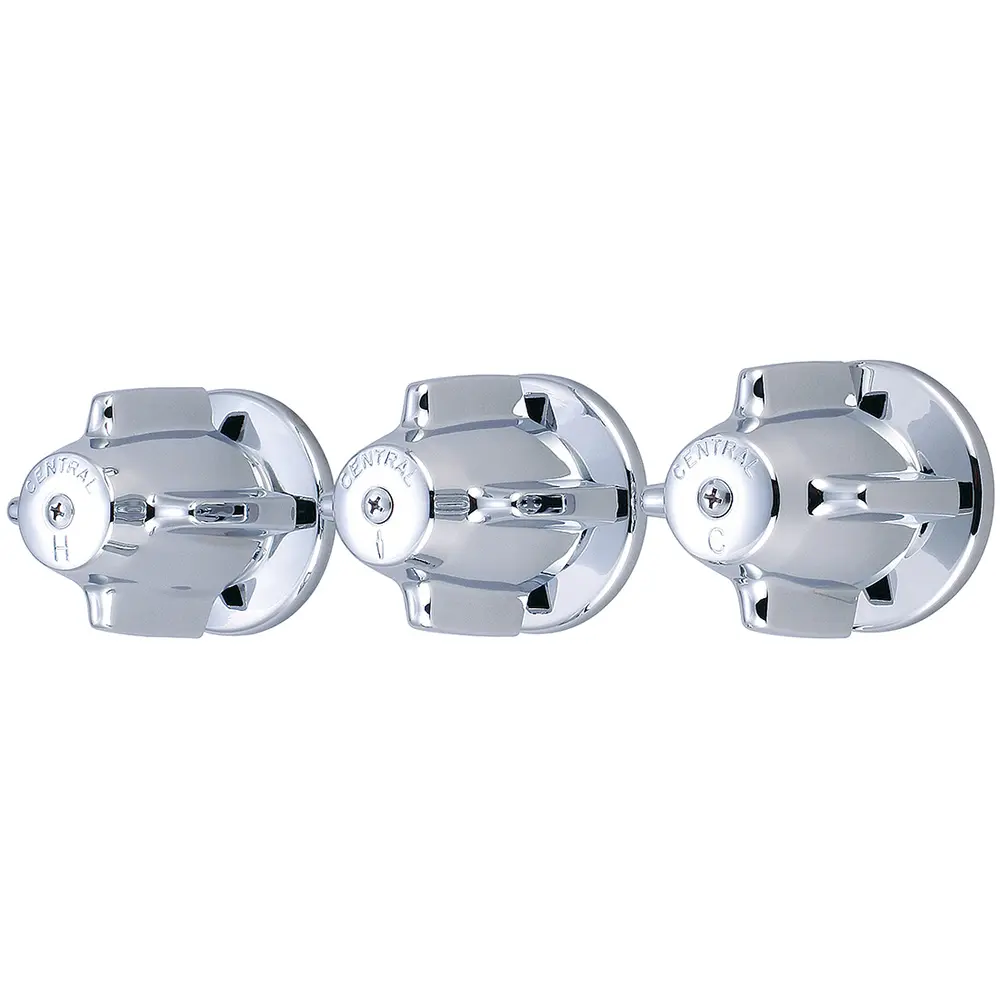 Central Brass 0950 Three Handle Valve Set - Polished Chrome