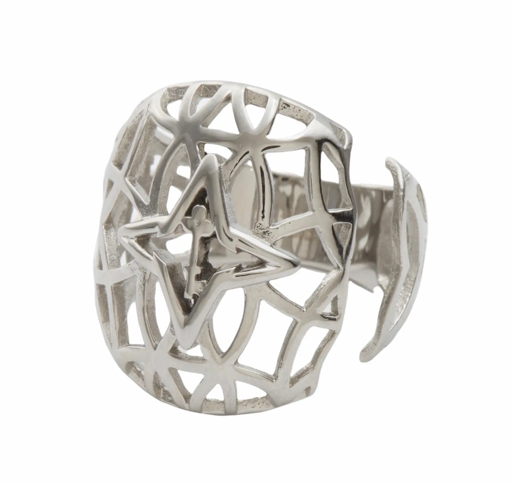 VALENCIA KEY Rooted Adjustable Ring Silver Tone - wearable reminder to stay grounded