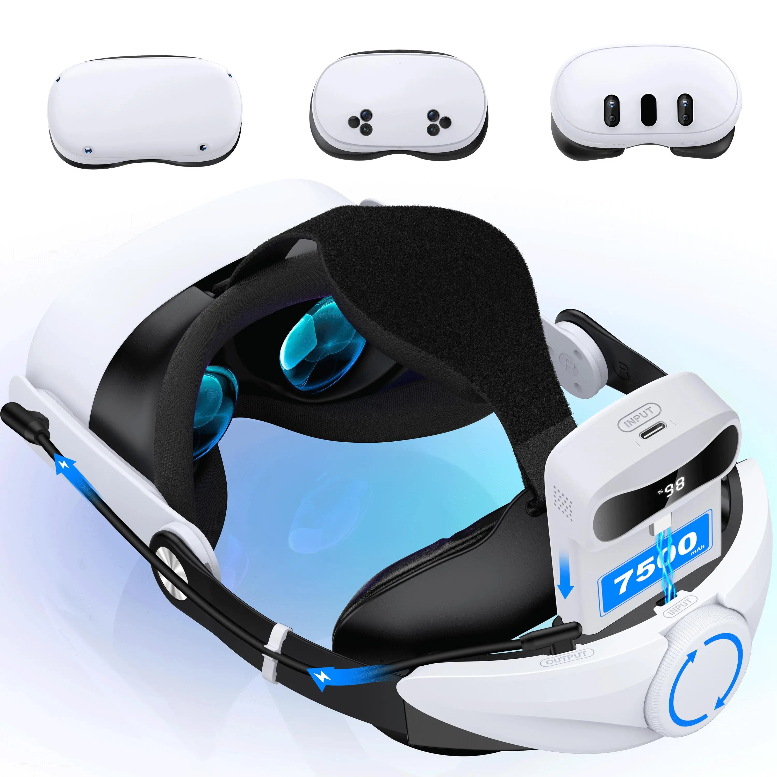 BEBONCOOL Enhanced VR Headset Accessory for Meta Quest 2/Quest 3/3S Wearable Devices - Soft Skin-Friendly Memory Foam, Precise Horizontal Button Adjustable Fit, Durable Plastic Construction, Normal Without Battery