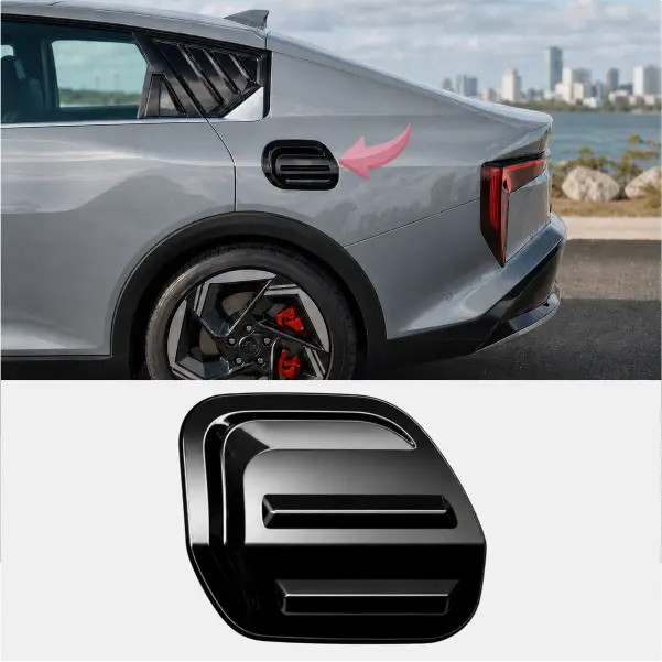 NARPES Fuel Tank Cover Oil Gas Cap Fuel Filler Door Trim Cover Decal Compatible with Kia K4 (LX、LXS、EX、GT-Line、GT-line Turbo) Exterior Accessories Mods Painted Gloss black