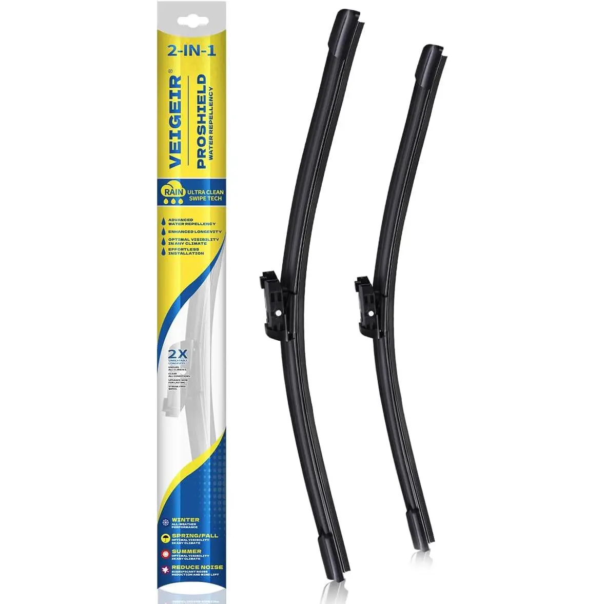 24"+19" Front Windshield Wipers, 2 Pack, Compatible with Volkswagen Jetta 2011-2023