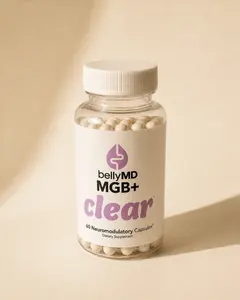 MGB+ Clear Gut-Brain Axis Supplement | PEA, Magnesium Glycinate, Lipid-Soluble B1, Saffron & Artichoke Leaf | Bloating & Brain Fog Support | Physician-Formulated, 60 Capsules by BellyMD