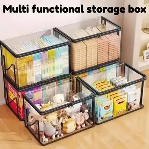 With Handles Large Clear Storage Box with Lid, Heavy Duty Stackable Organizer, For Home Camping Moving