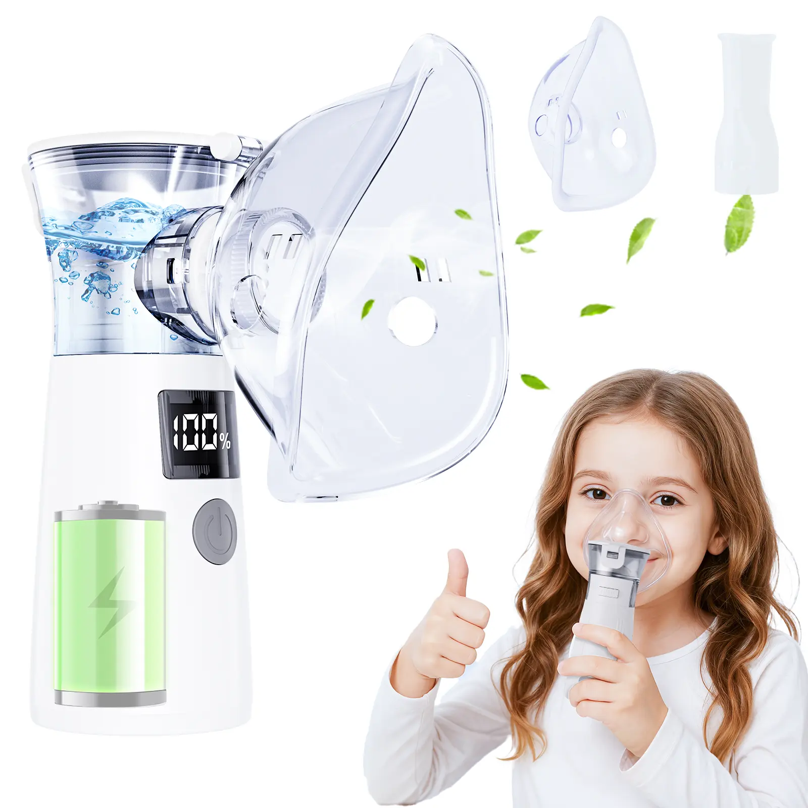 NBM-7 Handheld Nebulizer, 4 Modes with Display, Fine Mist 4μm, Rechargeable 600mAh, Portable & Quiet, 15ml Capacity for Daily Personal Care,summerwins