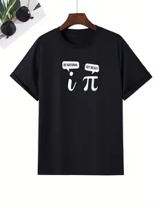Math Elements Men'S Funny Math Symbols & BE THAT GUY Slogan Graphic T-Shirt| Black with White Print, Regular Fit Casual Short Sleeve Tee, Premium Stitching, Machine Washable, Summer Top for Nerdy Humor & Geek Chic Style, Comfortable Fabric