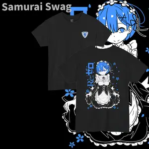 Rem from Re:Zero Unisex Design with Anime Theme Heavy Cotton Fabric Tee for Anime Fans, Ideal for Everyday Wear and Gifts