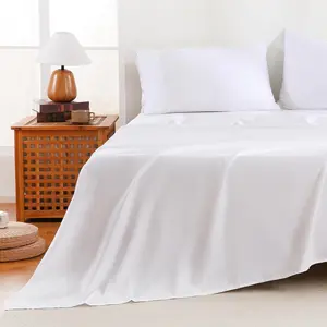 Sheets  Size Sheet Set with Deep Pocket Fitted Sheet Up to 16" Luxury Hotel 400 Thread Count Bedsheet Soft Breathable Bedding White Bed Sheets