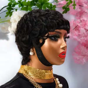 GLAM HAIR Pin Curl Pixie Wigs  Short, Voluminous Curly Wig for Black Women | Human Hair | Short Pixie Cut | Glue-Free Wig