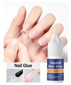 3 PCS Fast Dry Nail Glue Kit For Press On Nails Strong Hold Brush， Nail Glue
