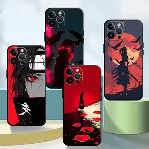 AnimeRed Case for iPhone17 16 15 14 13 12 11 Pro Max XS Max Air  Plus Black Soft Phone Cover