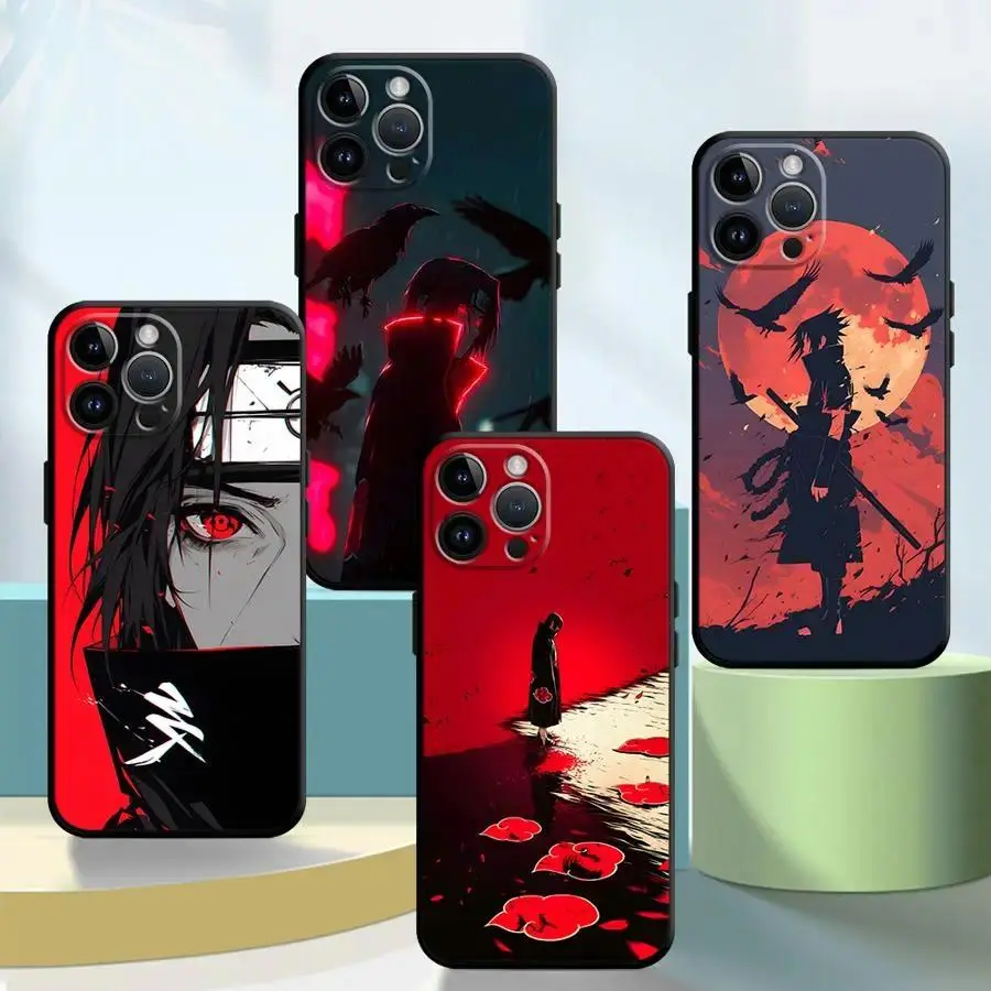 AnimeRed Mix01 Soft Black Silicone-TPU Customized Protection Casing - Multi-Model Mobile Phone Accessory for iOS Devices (iPhone 17,16,15,14,13,12,11 Pro Max,XS Max,Plus)