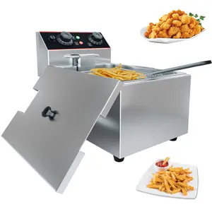 11.6 QT Commercial Deep Fryer, Countertop Electric Deep Fryer with Basket, Detachable Stainless Steel Deep Fryer with Temperature Control,Easy Clean