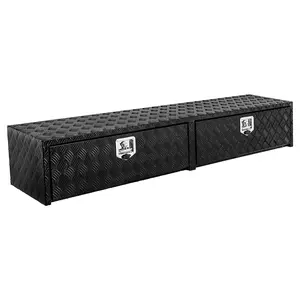 GARVEE 72'' Truck Tool Box Heavy Duty Aluminum Storage Tool Box, Tool Chest Organizer w/Lock and Keys For Pickup, Truck Bed, RV, Trailer, Waterproof Black Box, 72"x 16"x 13"