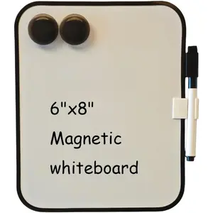 Small Dry Erase Board, Erasable Notepad, Portable Drawing Board, Teaching Whiteboard,  Dry Erase Board for Lockers, 6" x 8" with Marker and 2  (Black)