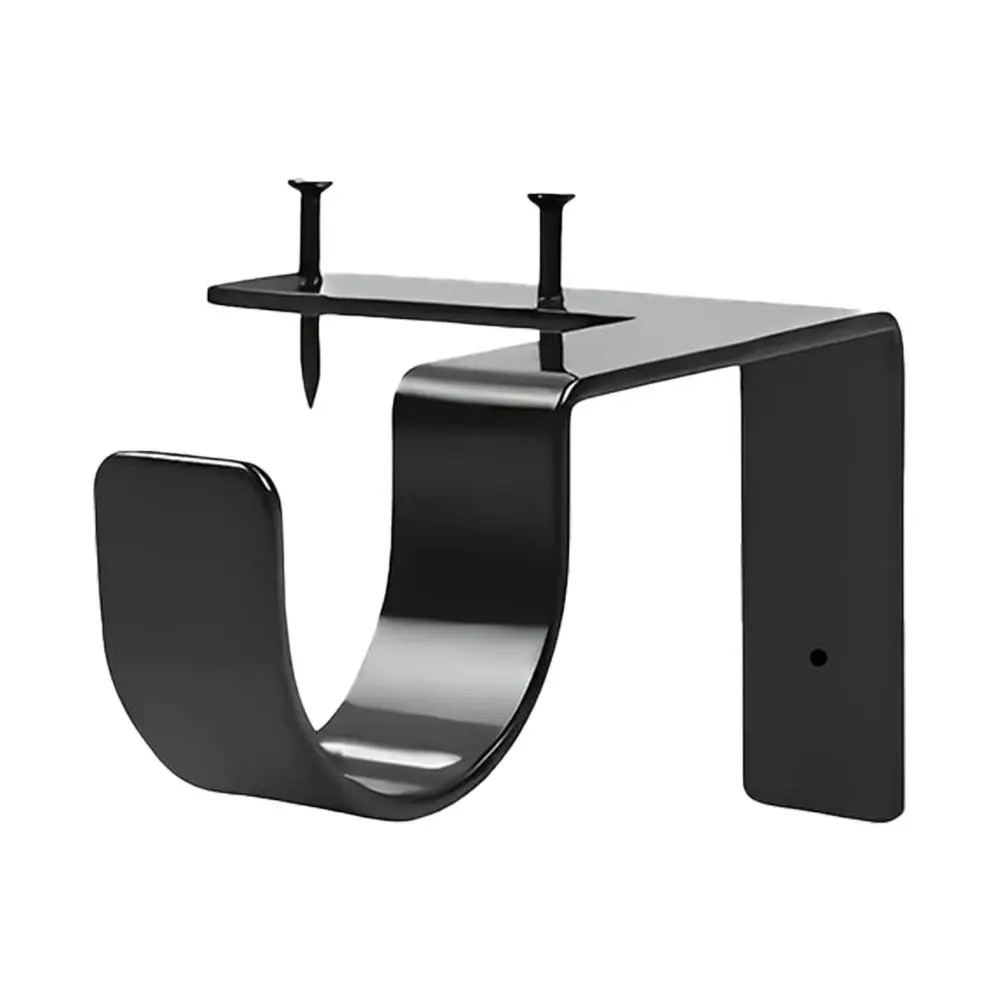 4/8 pcs No Drill Curtain Rod Brackets, Adjustable Metal Heavy Duty Curtain Rod Holders, Screwless Curtain Rods Hooks For Home