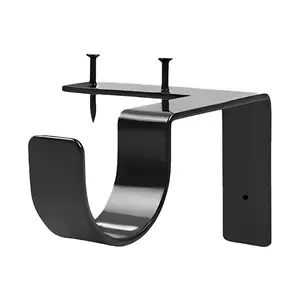 4/8 pcs No Drill Curtain Rod Brackets, Adjustable Metal Heavy Duty Curtain Rod Holders, Screwless Curtain Rods Hooks For Home