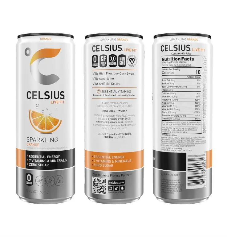 CELSIUS Sparkling Orange, Functional Essential Energy Drink 12 Fl Oz (Pack of 12) CELSIUS Sparkling Orange, Functional Essential Energy Drink 12 Fl Oz (Pack of 12)
