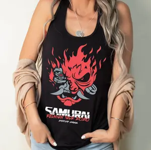 Cyberpunk Tank Top, Cyberpunk 2077 Inspired Tee Video Game V Neck Shirt, Anime Graphic Tee, Gift For Him, Gift For Her, Johnny Silverhands Tshirt, Gamer Gifts, Gaming Shirt