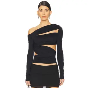 LIONESS Untamed Long Sleeve Top in Onyx
