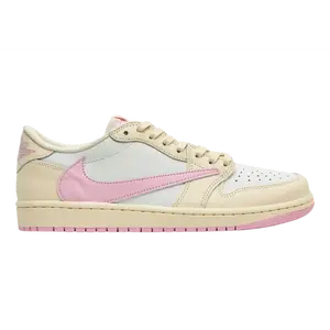 Jordan 1 Retro Low OG SP Travis Scott Shy Pink IQ7604-100 Authentic Shoes Footwear Sneaker Trainer Comfortable Walking Fashion Trending Gift