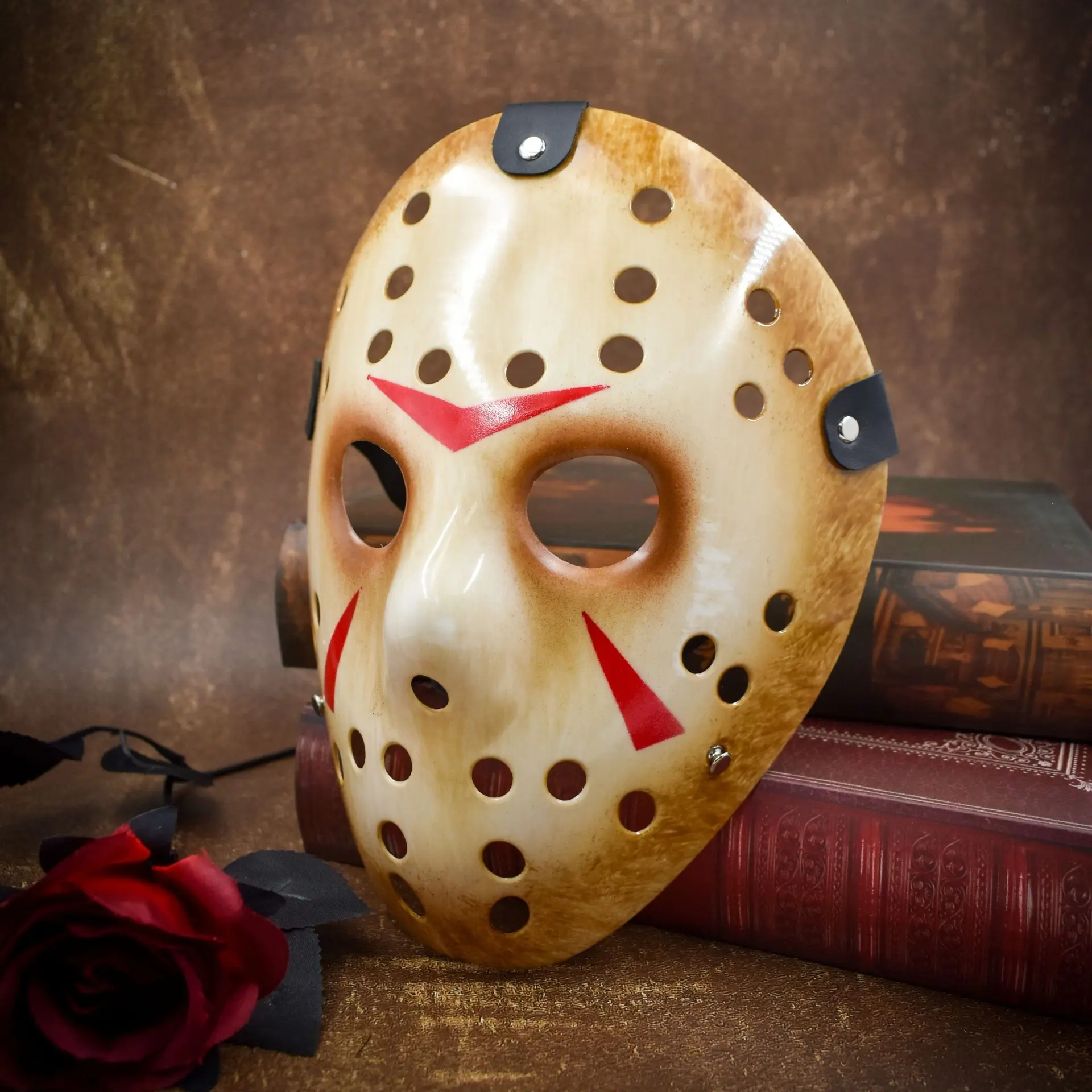 Hockey Butcher Horror Split Face Mask, Party Face Masks, Halloween Party Props, Zombie Killer Role Play, Festive Home Dance Party Decorations, Costume Mask, Party Photo Prop, Spooky, Scary