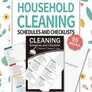 Cleaning Schedule & Checklist Notebook, Household Cleaning Planner, 1 Count Household Chores List, Daily and Weekly Cleaning Checklist, Home and Office Supplies