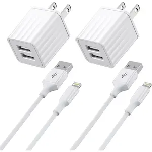 for iPhone Charger,[Apple MFi Certified] Fast iPhone Charger 2PACK 6FT Lightning Cable Cord Fast Charging Dual 2 Port Plug USB Wall Charger Compatible with iPhone 14 13 12 11 Pro Max XS XR X 8 Plus 7 iPad