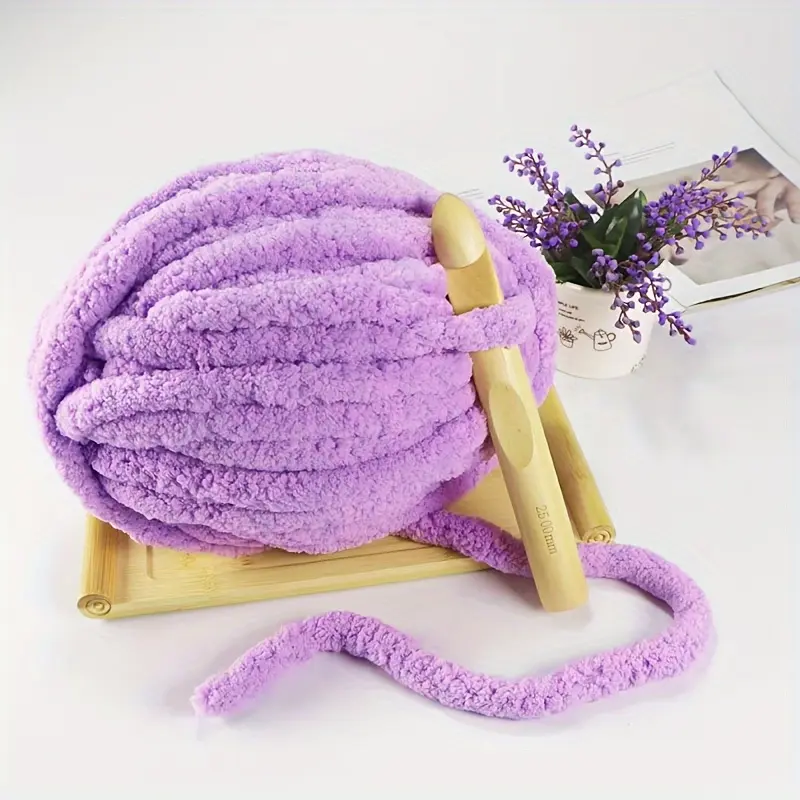 2pcs Extra Thick Chenille Yarn Soft Comfortable Yarn For DIY Knitting And Crocheting Cat Houses, Dog Houses, Pet Houses, And Pillows, Cushions, Throw Blankets, Carpets, Satchels, Dolls, Pet Toys, Various Handmade DIYs 0.79inch 8.82oz 984.25inch/pc