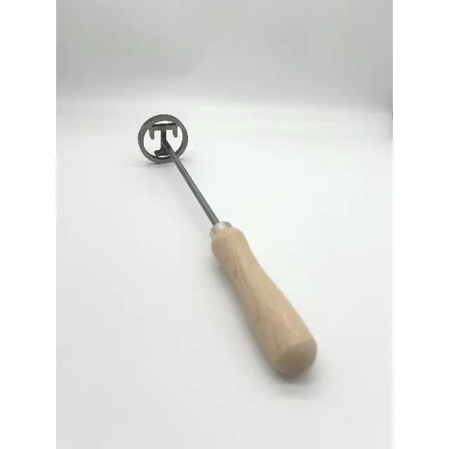 Customized Circle Branding Iron with a single letter - Steel Rustic Gift, BBQ Grilling, and Leather. Great for branding your steaks or leather. Utensils Wooden